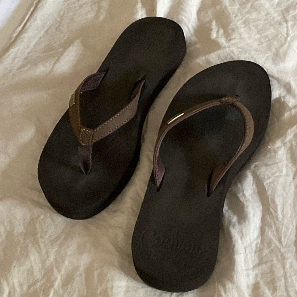 Brown and Black Reef Flip Flops 7
